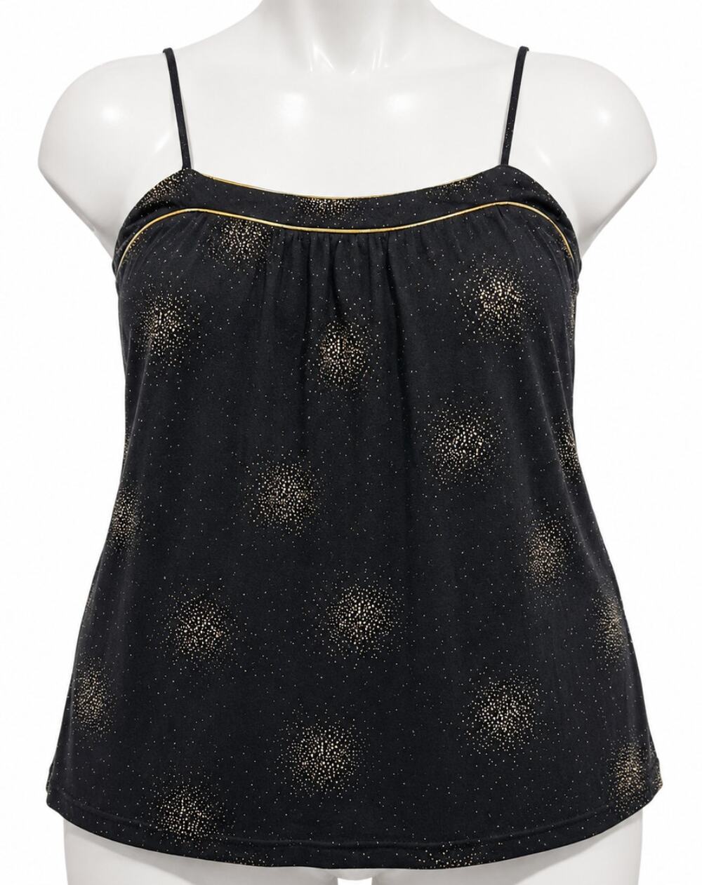 Y2K Self Esteem Tank Top Size L Black Gold Sleeveless Retro Fairy Whimsigoth